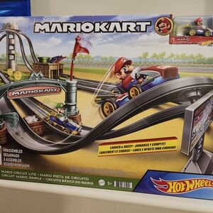 Red and Blue Racing Track Set with Loop Design